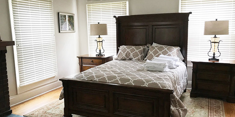 The bedroom of one of IU's International Scholar houses.